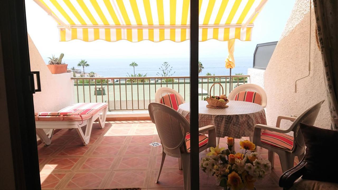 Apartment mit Sonnenterrasse und Panorama - Meerblick, 5 Min. von Hafen + Strand Acantilado de los Gigantes Exterior foto