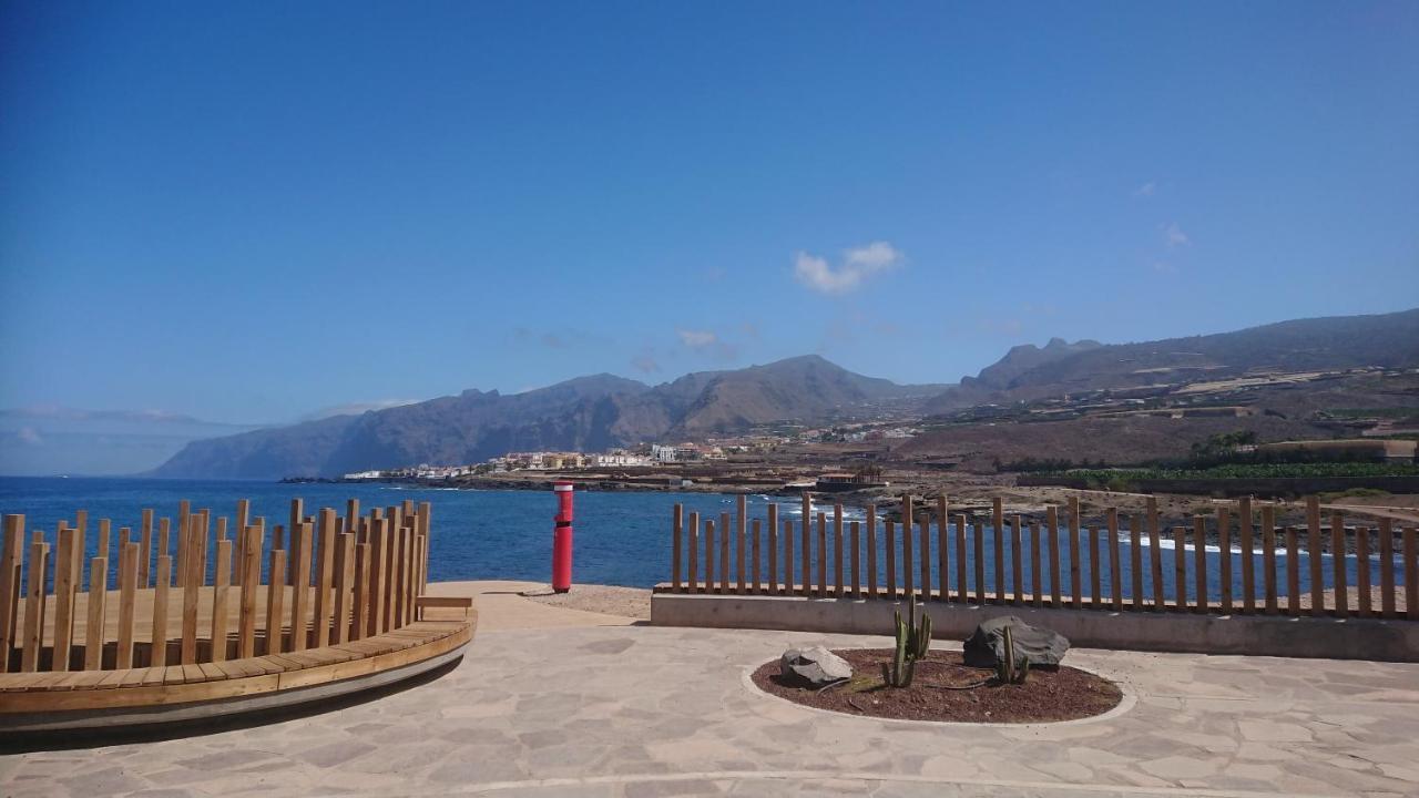Apartment mit Sonnenterrasse und Panorama - Meerblick, 5 Min. von Hafen + Strand Acantilado de los Gigantes Exterior foto
